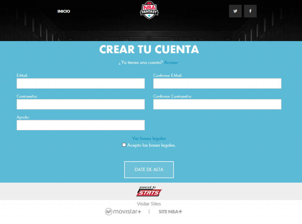 Registro Usuario Fantasy NBA
