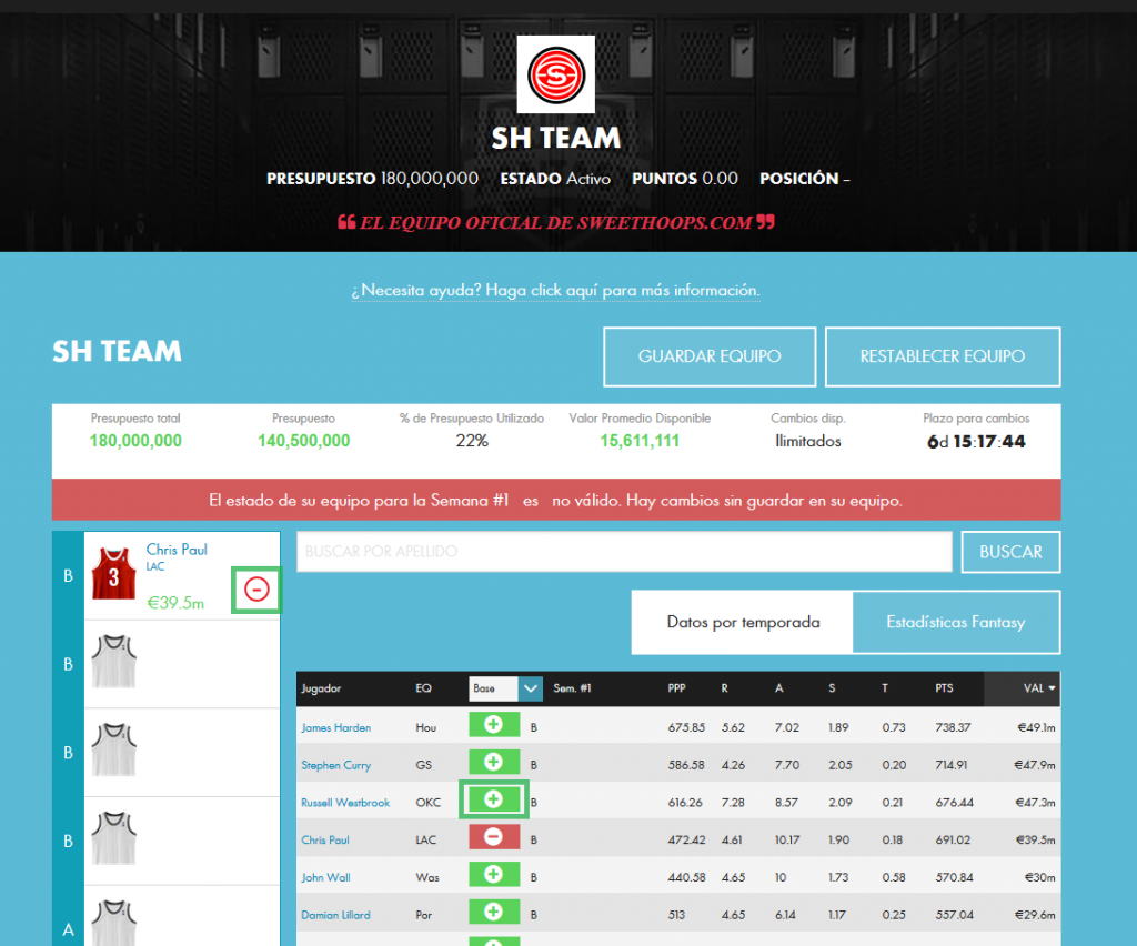 Comprar y vender Fantasy NBA